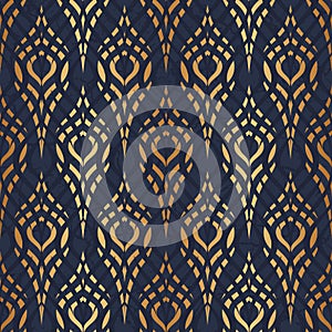 Marble seamless pattern. Reflected geo background. Gold geometric design for prints. Reflecting geometry patern. Elegant golden pr