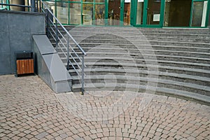 Marble semicircular steps in front of the entrance