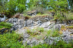 Marble slopes surprise with their variegation and height. Karelia, Russia