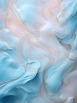 Marble. Spectacular realistic texture of light blue and pink marble. Stone with 3D effect. Generated by a neural network.