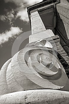 Marble spiral of the church of the Santissimo Nome di GesÃÂ¹ in Ancona photo