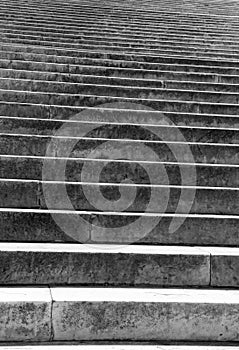 Marble stair with white steps to infinity