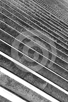 Marble stair with white steps to infinity