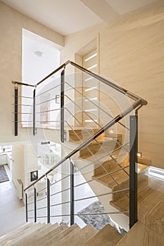 Marble staircase in apartment