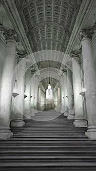 Marble staircase surrounded by columns