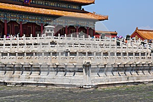 Marble stairs in the Forbidden City in Beijing, China