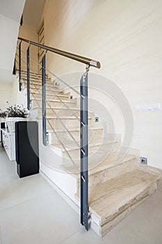 Marble stairs in luxury apartment