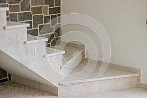 marble stairs in new stone house