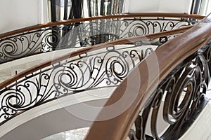 Marble Stairs With Wood and Steel Decoration
