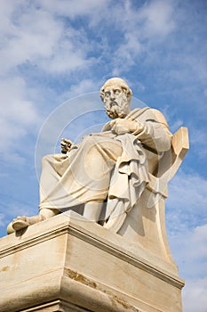 Marble statue of the ancient Greek Philosopher Plato.