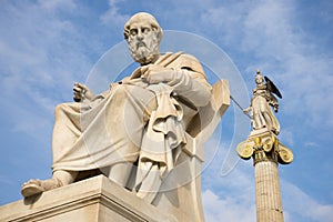 Marble statue of the ancient Greek Philosopher Plato.