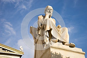 Marble statue of the ancient Greek Philosopher Socrates.