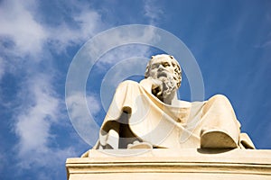 Marble statue of the ancient Greek Philosopher Socrates.