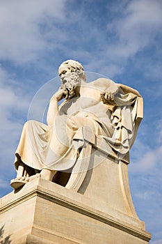 Marble statue of the ancient Greek Philosopher Socrates.