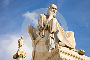 Marble statue of the ancient Greek Philosopher Socrates.