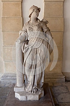 Marble statue strenth Pallas Athena Villa Pisani, Stra, Veneto, Italy photo