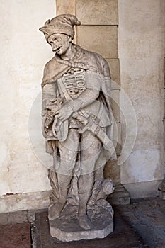Marble statue Hussar Villa Pisani, Stra, Veneto, Italy photo