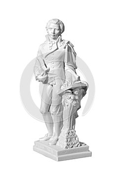 Marble statue of a man on a white background