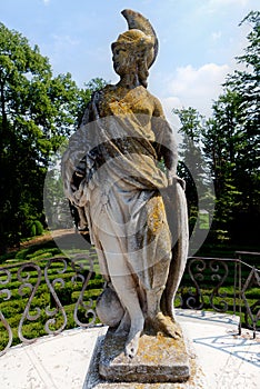Statue Minerva Labyrinth of Love park Villa Pisani, Stra, Veneto, Italy photo