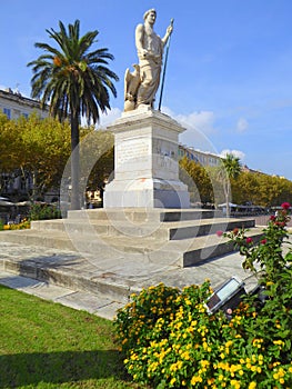 Marble statue of Napoleon in city park