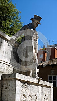 Marble statue of the Roman poet Giuseppe Gioachino Belli photo
