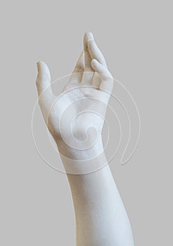 Marble statue white hand reaching out