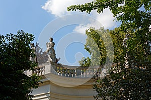 Marble Statues on a Neoclassic Balcony photo