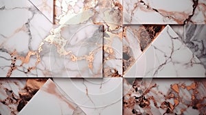 marble stone with rose gold details abstract background