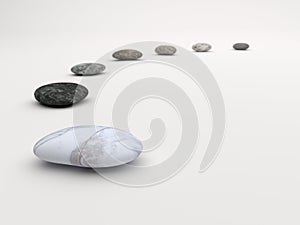Marble stones path white background