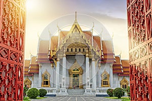 Marble Temple of Bangkok, Thailand. The famous marble temple Ben photo