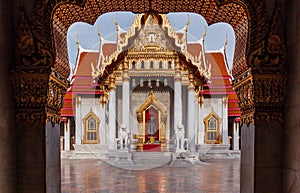 Marble temple one of famous temple in Thailand