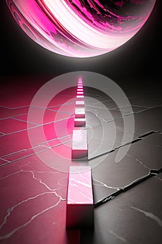Marble texture concept art dynamic lighting hyper detailed intricate detailed color gradient red, pink, Ai generated