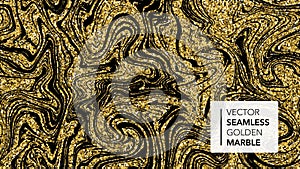 Marble texture. Luxury gold seamless background. Abstract golden glitter marbling seamless pattern for fabric, tile