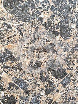 The marble tile surface has a black, brown, white pattern.  marble tile surface  For the background