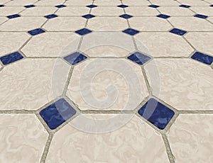 Marble tiled floor tiles