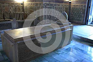 Marble tomb in Guri Amir mausoleum