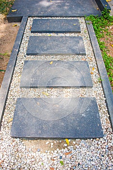 The marble walkway in the park
