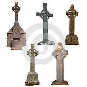 Marble workmanship Celtic crosses various shapes-