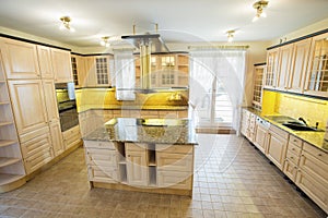 Marble worktop inside the kitchen