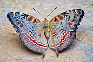 marbled junonia butterfly with color and pattern details