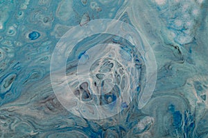 Marbled marine abstract background. Liquid acrylic marble pattern photo