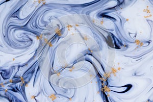 Marbled unique blue abstract background