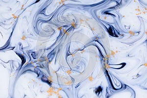 Marbled unique blue abstract background