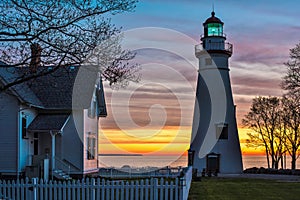 Marblehead Lighthouse in Ohio at Dawn