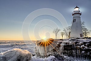 Marblehead Lighthouse Winter Sunrise