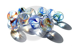 Marbles with blue