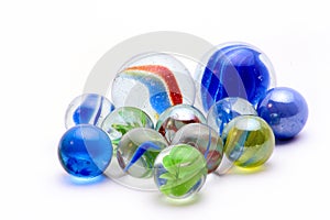 Marbles with blue