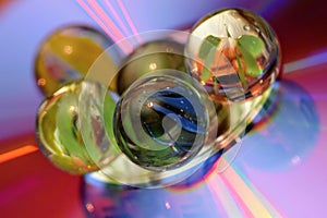 Marbles and CDs disco space