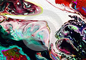 Marbling. Marble texture. Paint splash. Colorful fluid. Abstract colored background. Raster illustration. Colorful abstract painti