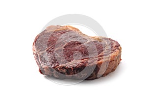 Marbling ribeye steak isolated